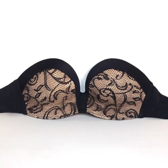 3/$20 Amazon Strapless Push Up Bra Non Slip Lace 34B - Picture 4 of 13